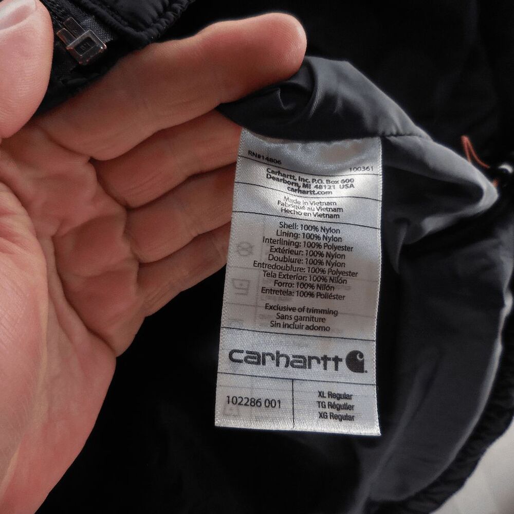 Carhartt Vest Mens XL Black Rain Defender Relaxed Fit Insulated Workwear - Picture 5 of 6